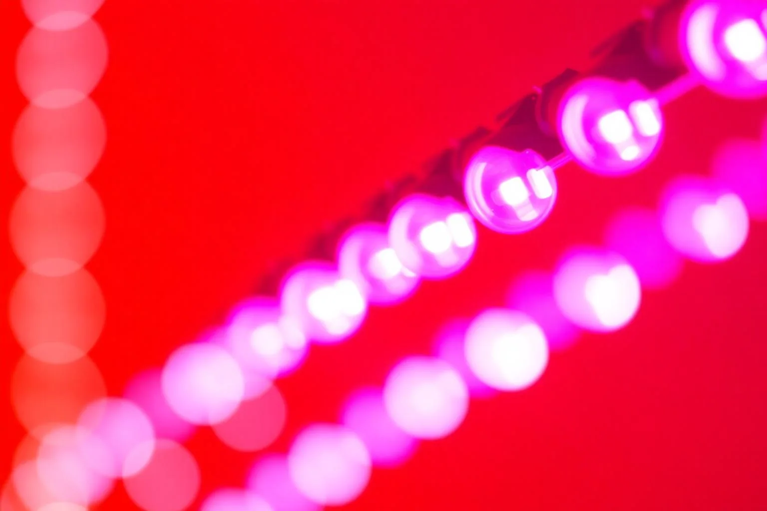 Glowing red therapy LEDs