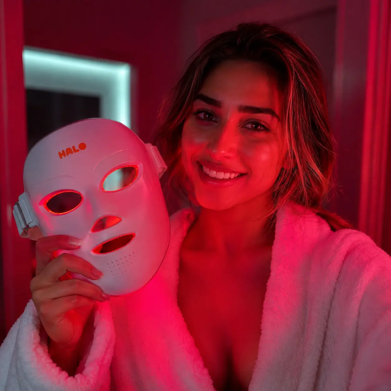 Talea using red light therapy